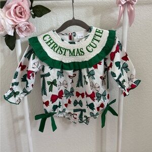 Festive Baby Romper with Bows